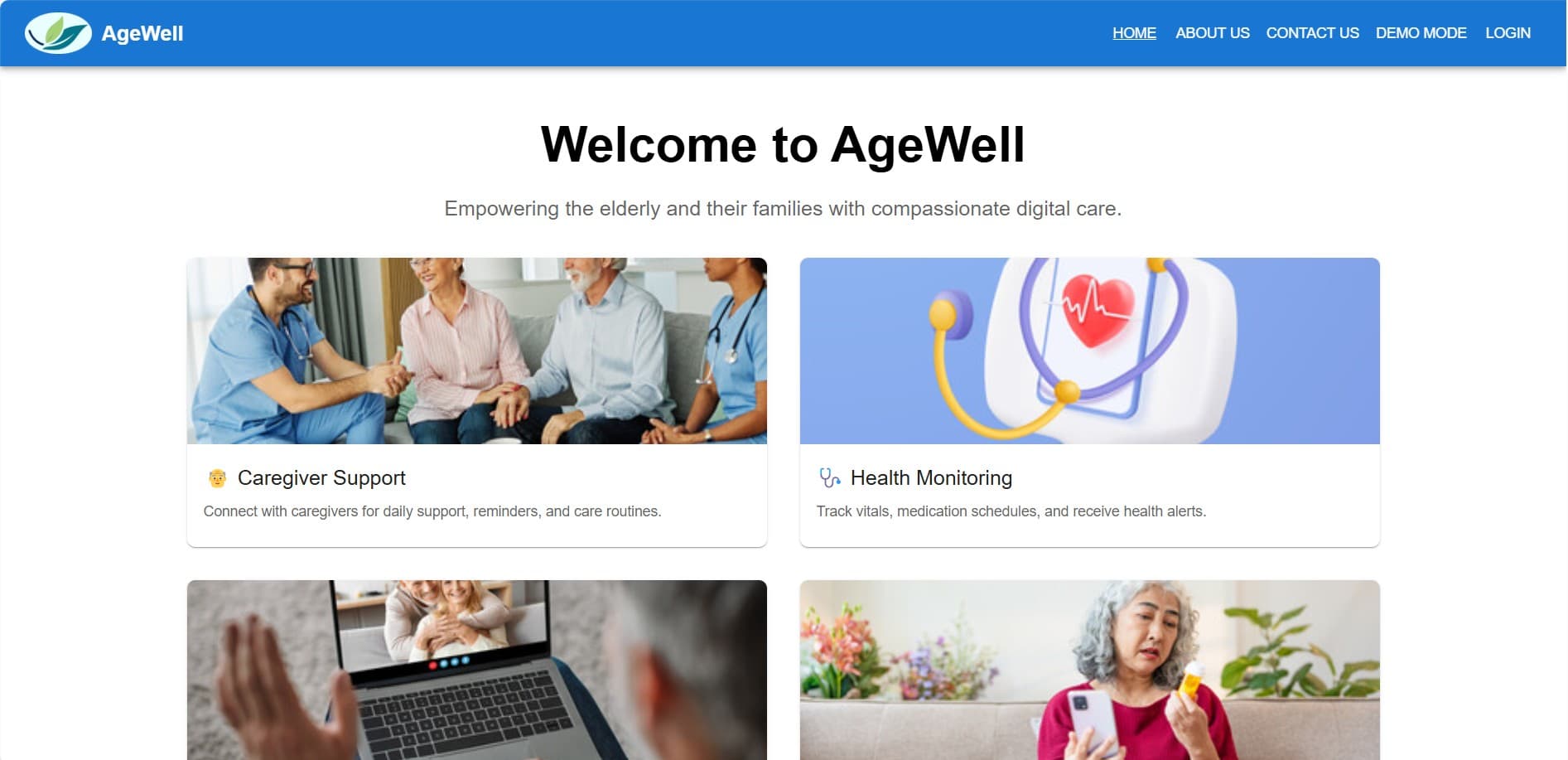 AgeWell interface preview