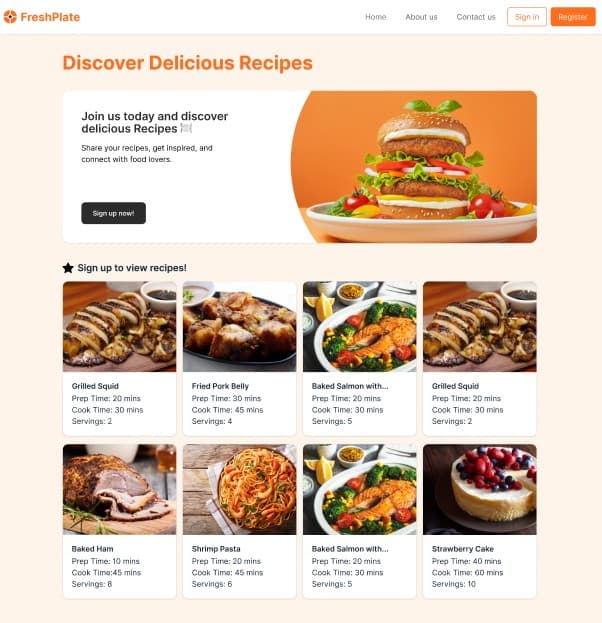 FreshPlate interface preview