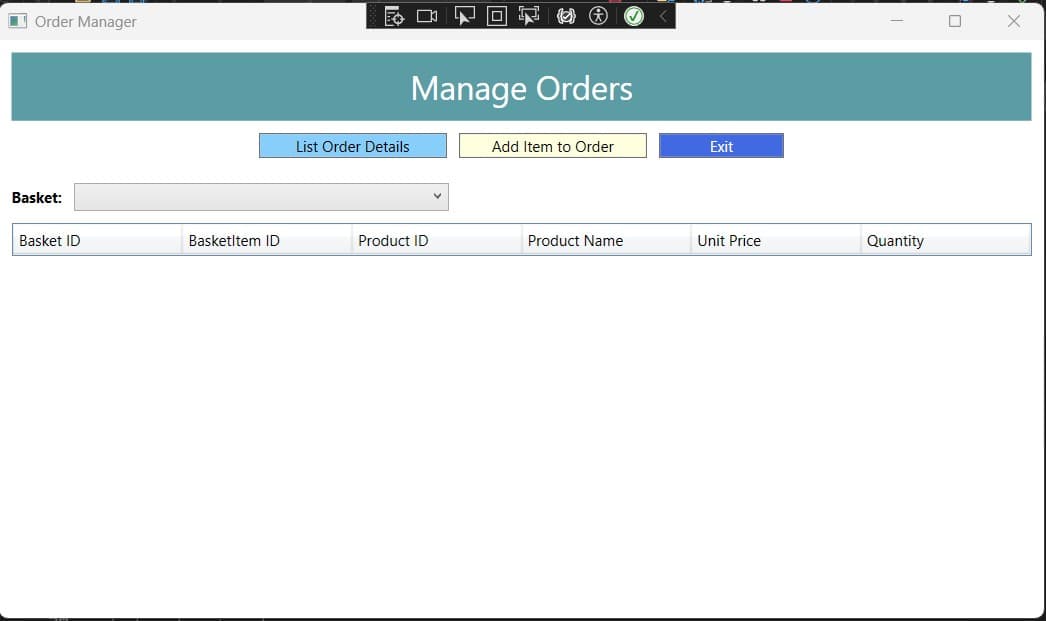Order Management System interface preview